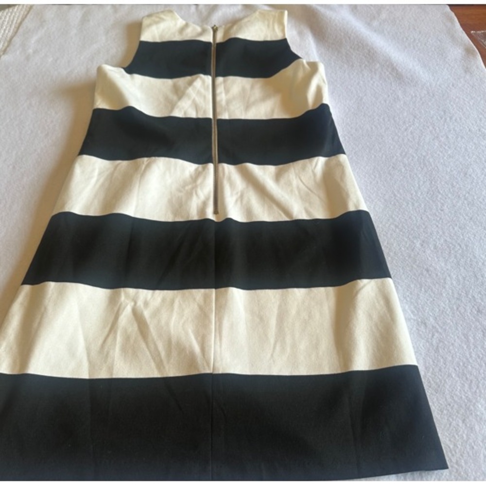 Love Ady Women Black White Striped Sleeveless Sheath Dress L W0-5333 USA Casual